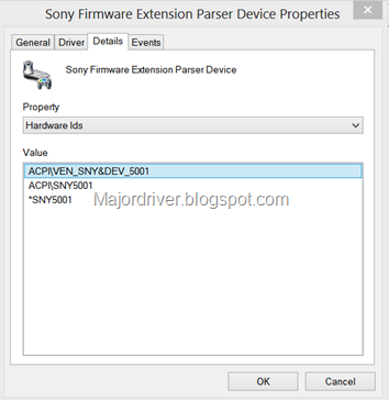 sony firmware extension parser device driver